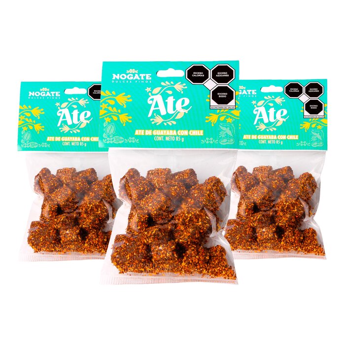 Ate de Guayaba Enchilado - Caja con 12 paquetes de 85 g.